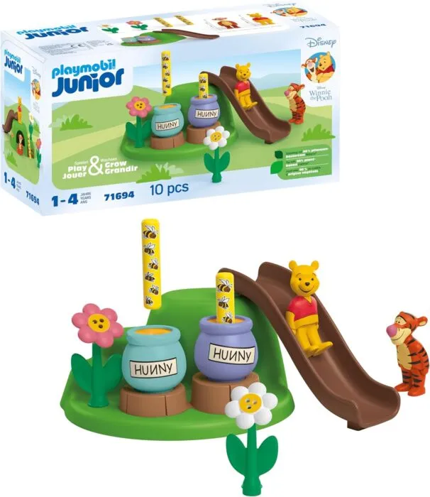 Playmobil 71694 JUNIOR & Disney: Winnie's & Tigger's Bee Garden, Winnie-the-Pooh, made from over 90% plant-based plastics ONLY £11.99