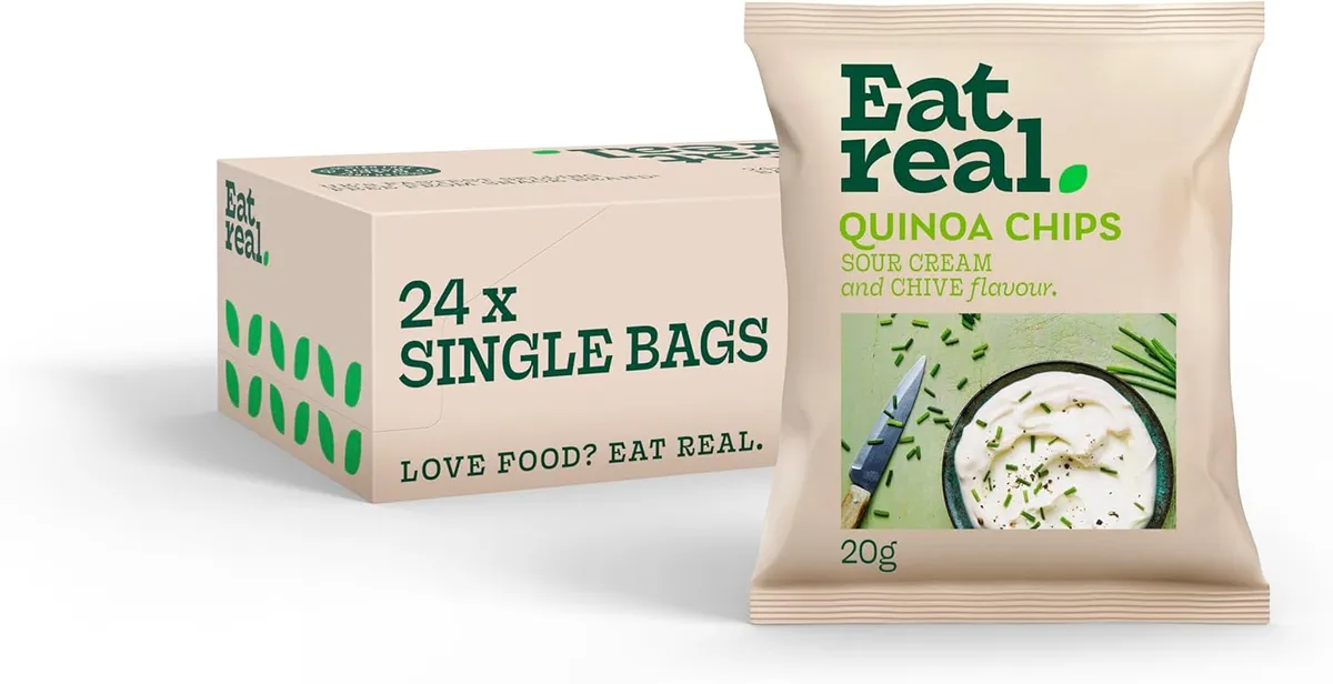 Eat Real Quinoa Chips Sour Cream & Chive 24x20g – £7.60 @ Amazon