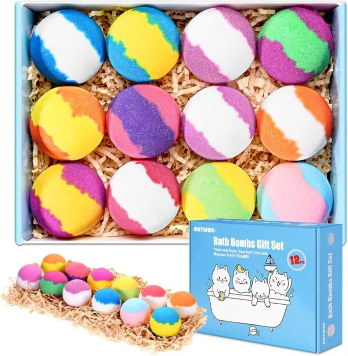 Bath Bombs Gift Set, 12pcs Handmade Fizzy Bubble Bath Bombs, Vegan & Cruelty Free 35% OFF!