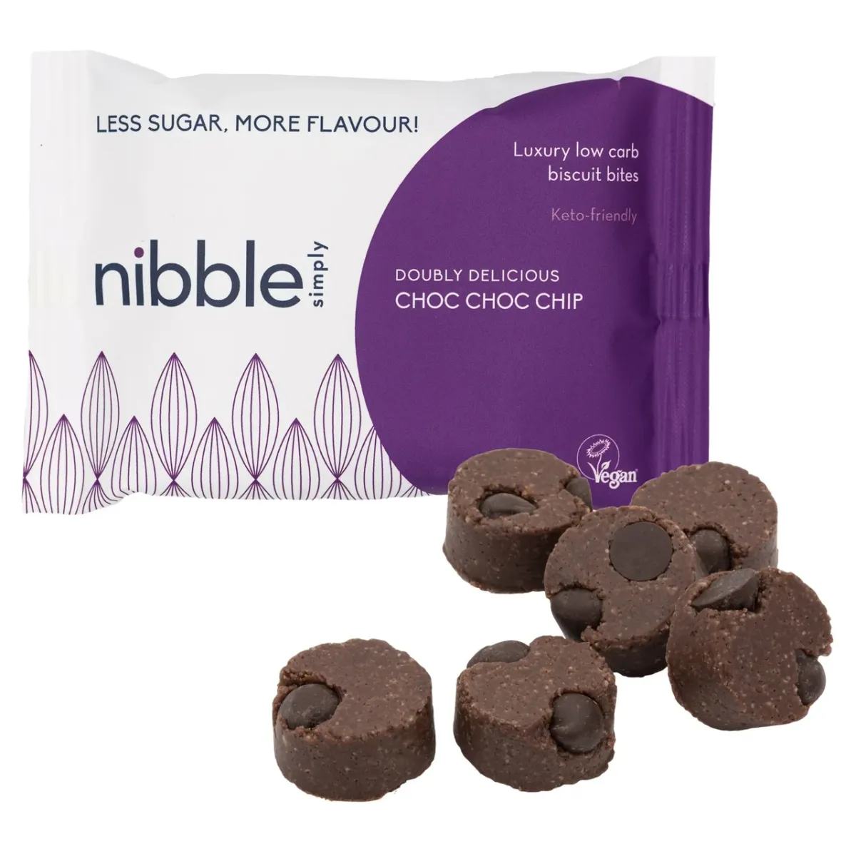 Nibble Simply Doubly Delicious Choc Choc Chip Biscuit Bites 36g £1.85 @ Ocado