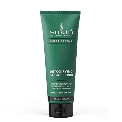 Sukin Super Greens Face Scrub 125ml - with Kale, Spirulina & Pineapple; Cruelty Free & Vegan Friendly -Polishes Leaving the Skin Smooth and Free of Impurities. - ONLY £5.95, RRP £9.97