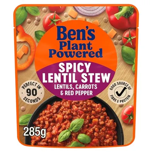 Ben's Original Plant Powered Spicy Lentil Stew Pouch 285g | ONLY £1.75 RRP £2.49, (30% OFF!) w/ FREE DELIVERY