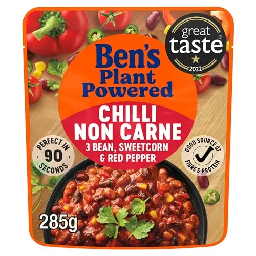 Ben's Original Plant Powered Chlli non Carne Pouch 285g | ONLY £1.75 RRP £2.49, (30% OFF!) w/ FREE DELIVERY