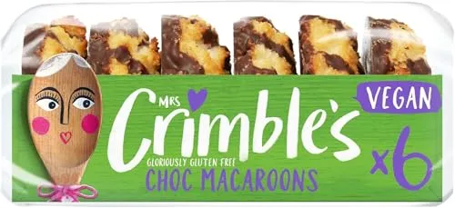 Mrs Crimble's Gluten Free Vegan Choc Covered Coconut Macaroons, Premium Quality & Certified Free from Gluten, Wheat Free & Vegetarian Friendly, Pack of 6 (195g) | ONLY £1.44 RRP £1.80, (20% OFF!) w/ F
