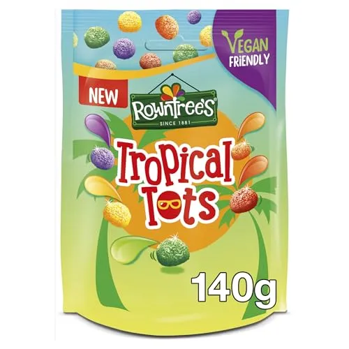 Rowntree's Tropical Tots Vegan Friendly Sweets Sharing Bag 140g | ONLY £1.08 RRP £1.42, (24% OFF!) w/ FREE DELIVERY