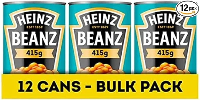 Heinz Beanz, 415 g (Pack of 12) - Baked Beans in a rich Tomato Sauce ONLY £10.19 / £8.66 S&S DELIVERED @AMZN