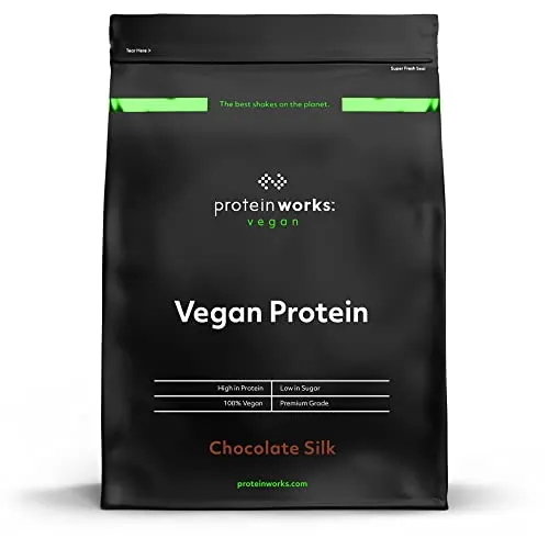 Protein Works - Vegan Protein Powder, Plant Based Protein Shake, Vegan Blend, 33 Servings, Chocolate Silk, 1 kg | ONLY £12.99 RRP £19.50, (33% OFF!) w/ FREE DELIVERY