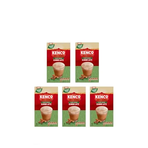 Kenco Plant Based Almond Latte Instant Coffee Sachets x6 (Pack of 5, Total 30 Sachets) | ONLY £9.95 RRP £14.95, (33% OFF!) w/ FREE DELIVERY