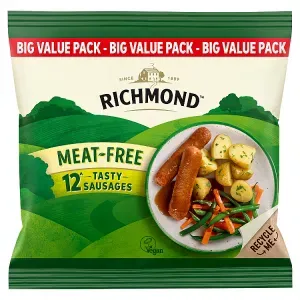 Richmond 12 Frozen Meat-Free Vegan Sausages 456g £1.75 (was £2.70) @ Asda