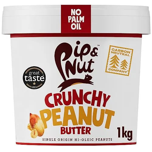 Pip & Nut - Crunchy Peanut Butter (1kg) | Natural Nut Butter, No Palm Oil, No Added Sugar, Hi-Oleic Peanuts, High in Unsaturated Fats, Gluten Free, Vegan, Dairy Free | ONLY £5.75 RRP £7.25, (21% OFF!)