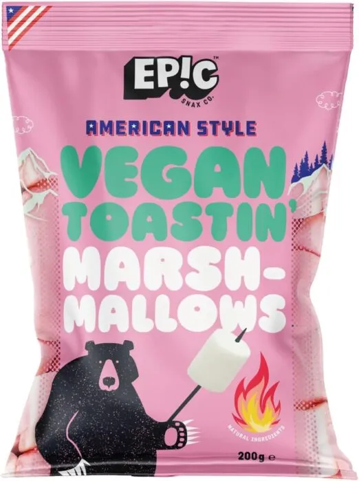 EPIC SNAX CO Vegan Toastin' Marshmallows, Plant Based American Style Mallows, 200 g (Pack of 1)