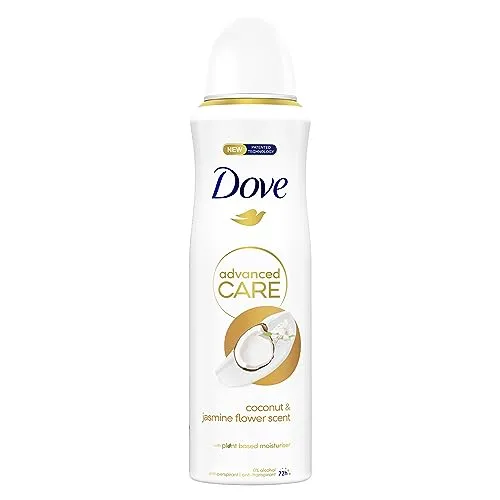 Dove Advanced Care Coconut & Jasmine Flower Scent Anti-perspirant Deodorant Spray with plant based moisturiser aerosol for 72 hour protection 200 ml | ONLY £3.00 RRP £7.00, (57% OFF!) w/ FREE DELIVERY