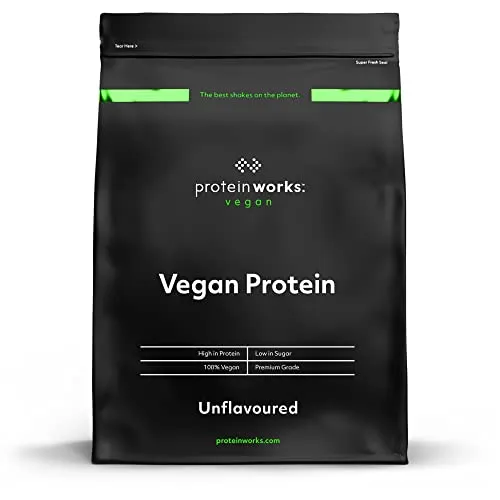 Protein Works - Vegan Protein Powder, Plant Based Protein Shake, Vegan Blend, Gluten Free, 33 Servings, Unflavoured, 1 kg - ONLY £12.64, RRP £21.02