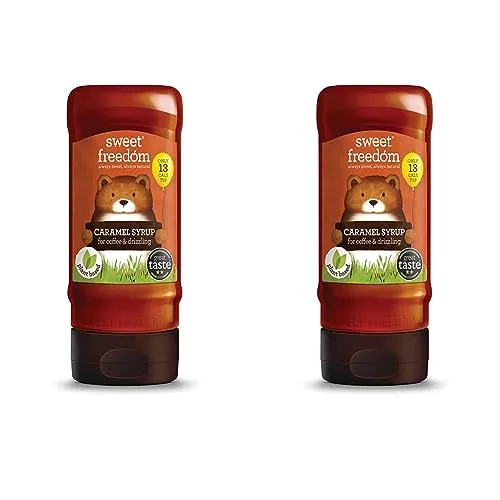 Sweet Freedom Caramel Syrup for Coffee & Drizzling - Only 13 Calories Per Teaspoon - For Frappes, Cocktails, Pancakes & Porridge - Healthy Baking - Vegan & Plant Based - 350g, Pack of 2 | ONLY £6.60 R