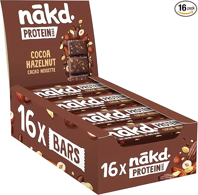 Nakd Cocoa Hazelnut Protein Bars 16x45g – £10.29 @ Amazon