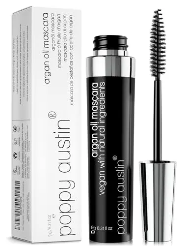 Poppy Austin - Vegan Mascara Black Volume And Length Waterproof - Gentle, Hypoallergenic Volumising Mascara, Organic & Cruelty Free All Natural Organic Mascara For Sensitive Eyes (9 Gram) | ONLY £9.99
