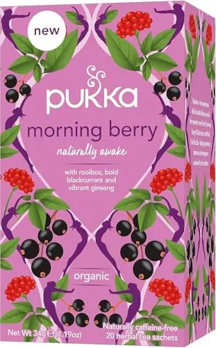 Pukka Herbs | Morning Berry Organic Herbal Tea Box | ONLY £3.56 RRP £4.52, (21% OFF!) w/ FREE DELIVERY