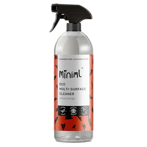 Miniml Eco Multi Surface Cleaner General Purpose Spray 750ml – Blood Orange Scented for Cleaning All Surfaces Floors Walls Glass Kitchen Bathroom - Natural Plant Based Vegan Formula & Cruelty Free | O