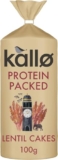 Kallo Protein Packed Lentil Cakes, Low Fat Healthy Snacks, Vegan & Coeliac Friendly, Gluten Free & Sugar Free with No Artificial Colours or Flavours, Single Pack – 1 x 100g | ONLY £1.48 RRP £2.00, (26% OFF!) w/ FREE DELIVERY
